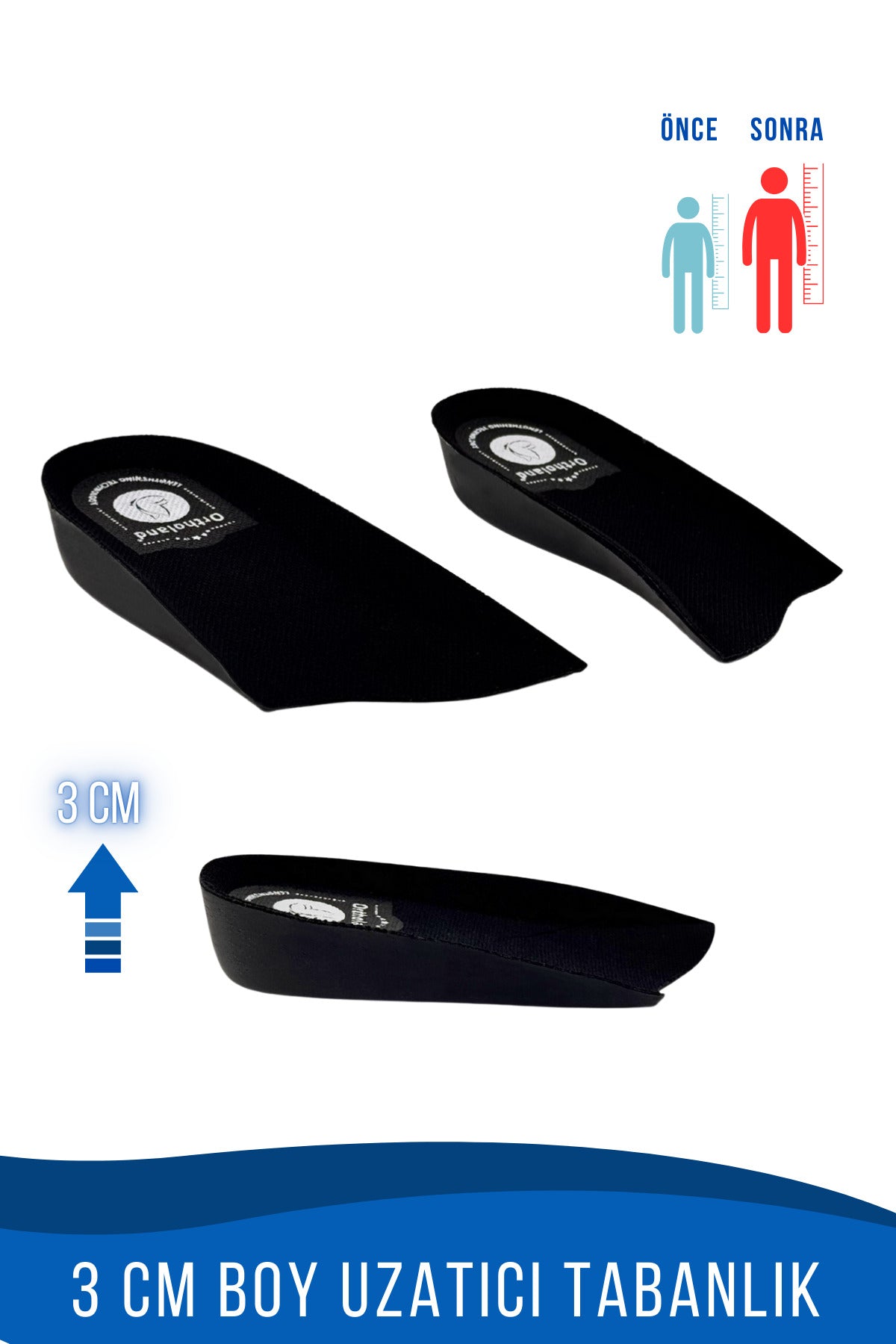 3 Cm Boy Uzatıcı Tabanlık, Konforlu Tabanlık Tımato Half