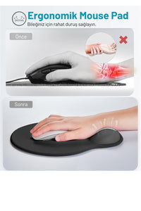 Bilek Destekli Ergonomik Rahat Konforlu Mouse Pad